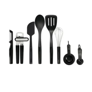15pc KitchenAid Kitchen Cooking Spatula/Can Opener/Peeler Utensil Set Black - Picture 1 of 2