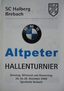 Programm Hallenturnier Dez 2000 Halbach Brebach Saar 05 Dudweiler Neunkirchen - Picture 1 of 2