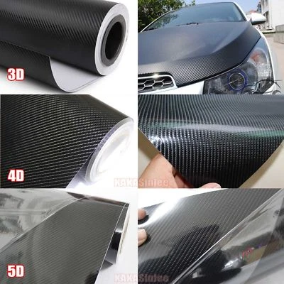 Несколько - автомобильный 3D 4D 5D углеродного волокна виниловая упаковка стикер лист пленка черный - CF - Изображение 1 из 4