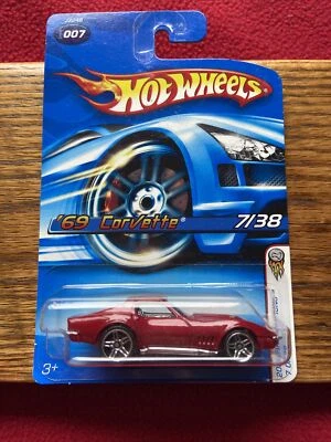 Corvette 2006 Hot Wheels #7 primeras ediciones 7/38 '69 variante roja con cromo Pr5Sp Foto 1 de 4