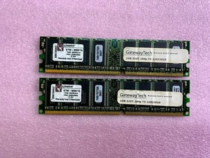 Kingston KTM-M50/1G Set of 2 - 2GB (2x1GB) DDR 400Mhz PC3200 Desktop Memory RAM - Picture 1 of 2