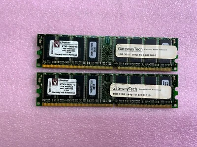 Kingston KTM-M50/1G Set of 2 - 2GB (2x1GB) DDR 400Mhz PC3200 Desktop Memory RAM - Image 1 of 2