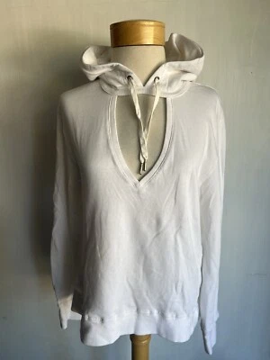 PAM & GELA (2020) Official Women's White Choker V-Neck Sweatshirt Hoodie Small - Image 1 of 4