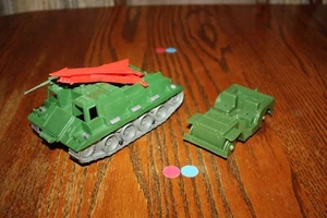 MPC Vintage Army Battlefront Missile-Firing Tank with Silver Tracks & Jeep - Picture 1 of 10