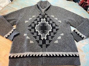5 Pendleton Harding southwestern Zip up cardigan Sweater L wool - Picture 1 of 11