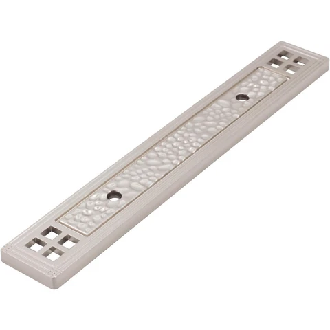 Arts & Crafts Cabinet Pull Backplate - Satin Nickel Cover