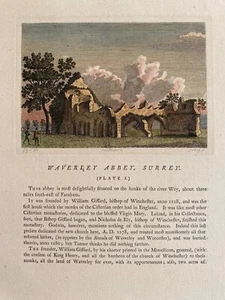 Estampado antiguo 1760; Abadía de Waverley, Farnham, Surrey después de Francis Grose - Imagen 1 de 3