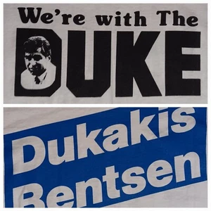 Vintage Single Stitch We're with Duke Dukakis President Candidate T-Shirt 50/50 - Bild 1 von 6