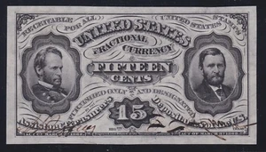 US 15c Fractional Currency Specimen Jefferies/Spinner Auto FR 1274sp V Ch CU (2) - Picture 1 of 2