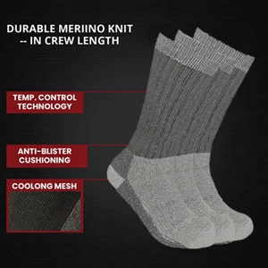 Men's Merino Wool Thermal Socks Winter Warm Work Boot Socks Hiking Outdoor Walk - Picture 1 of 8