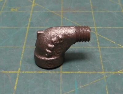 1/8" NPT Ward Black Malleable Iron 90° Street Elbow, 1-3/8" Length 15/16" Height - Image 1 of 4