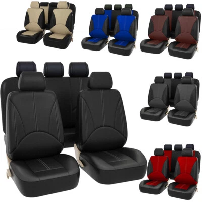 For Honda CR-V Full Set PU Leather Car Seat Cover 5-Seat Front Rear Protector Foto 1 de 4