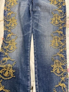 true religion jeans Blue With Gold Stitching Details size 26 BNWT - Picture 1 of 9