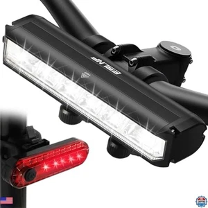 Set luci bici ricaricabili USB ultra luminose 1800 lumen - luci anteriori e posteriori - Foto 1 di 6