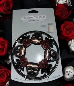 Yankee Candle Skulls & Roses Illuma Tapa Topper Tarro Velas Nuevo Phantasmagoria - Imagen 1 de 8