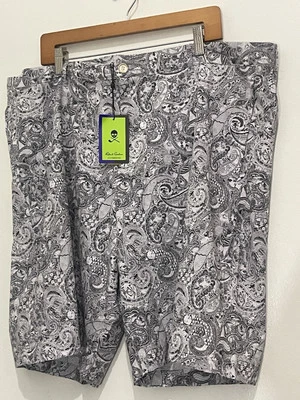 Pantalón Corto Robert Graham Para Hombres Casa Club. Talla: 42 Negro Multi Golf Ajuste Clásico Nuevo con Etiquetas Foto 1 de 4