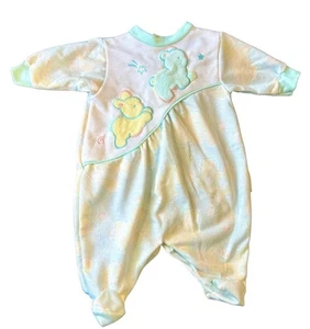 Vintage Baby Sleeper Sz 7-12 lbs Small Footed Pajamas 1990s Pastels - Picture 1 of 10