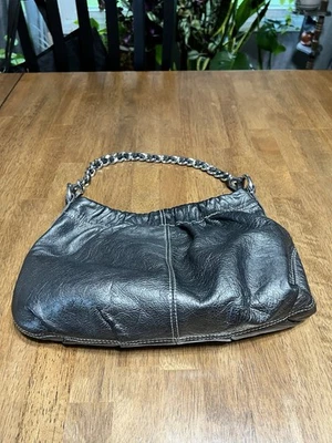 Bolsa de ombro vintage Talbots couro cinza anos 90 Y2K - Imagem 1 de 4