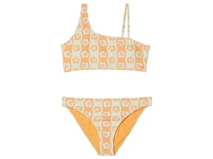 Roxy L108768 Kids Orange Wavy Flower Crop Top Set Size 14 - Picture 1 of 3