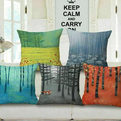 Cover Bed Home Case Nature Pillow Square Car Cotton Sofa Forest Throw - Image 1 of 3