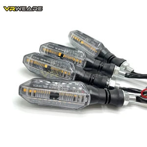4 Pezzi Indicatori Di Direzione Moto Luci 12 LED Indicatore Di Flusso D'Acqua Fr - Foto 1 di 12
