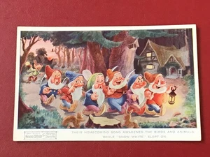 VINTAGE 1930s DISNEY PC - SNOW WHITE & 7 DWARFS - THE HOMECOMING SONG - Picture 1 of 1