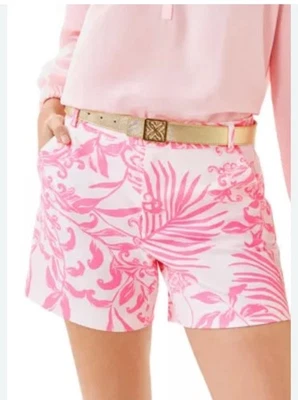 Lilly Pulitzer 5" Gretchen High-Rise Short Rousseau Pink Glisten In Size 10 NWT - Image 1 of 4