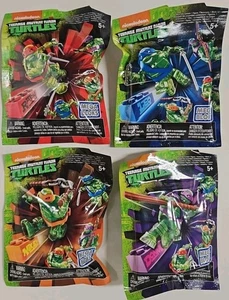 Set of all 4 Mega Bloks TMNT  Translucent Green Minifigure  Ninja Turtles - Picture 1 of 8
