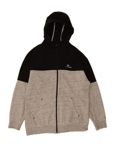RIP CURL Mens Zip Hoodie Sweater Large Grey Colourblock Polyester OW01 - Picture 1 of 3
