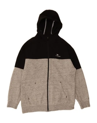 RIP CURL Mens Zip Hoodie Sweater Large Grey Colourblock Polyester OW01 - Image 1 of 3