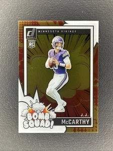 J.J. McCarthy 2024 Panini Donruss Clearly Bomb Squad #5 - Imagen 1 de 2