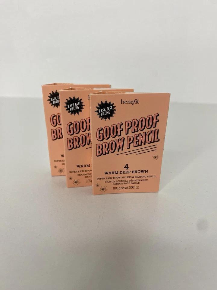 3x Benefit Goof Proof Brow Pencil 0.03 g / .001 oz #4 Warm Deep Brown Sample - Image 1 of 1