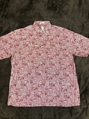Camisa Tiki Aloha roja VTG Burma Bibas XL 60 Singles Lawn 100% algodón  Foto 1 de 4