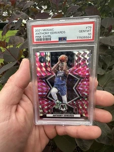 2021 Mosaic Anthony Edwards SSP Pink Swirl /11 PSA 10 - Picture 1 of 4