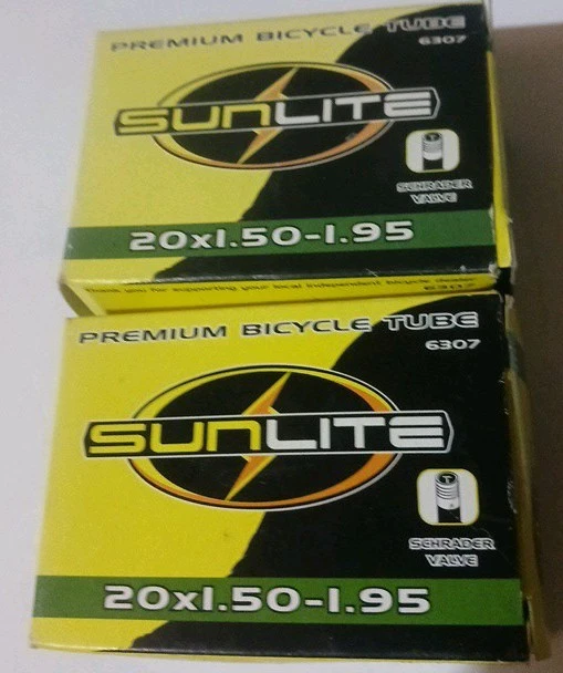 2 SUN LITE PREMIUM BICYCLE TIRE TUBES 20x1.50-1.95 - Image 1 of 1