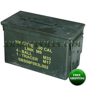 2 CANS Grade 1  50 cal empty ammo cans 2 Total  FREE SHIPPING