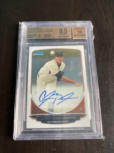 Clayton Blackburn 2013 AUTOGRAPH CARD BOWMAN BECKETT 9.5 GEM MINT GOLD T11-47