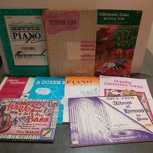 Lot of 9 Method for Piano Theory, Technic, Hymns, Christmas, Books Written In - Picture 1 of 12
