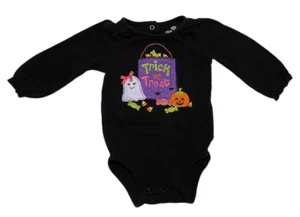 Okie Dokie Baby Trick or Treat halloween embroidered black one piece 9 months - Picture 1 of 5