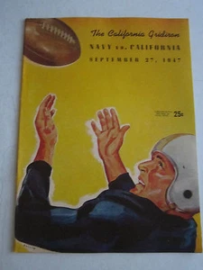 1947 UNIVERSITY OF CALIFORNIA VS NAVY - FOOTBALL GAME PROGRAM - BOX C - Picture 1 of 4