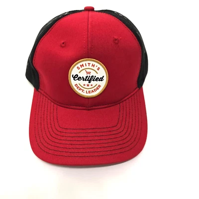 Smiths Hombres Malla Camionero Snapback Gorra Líder Departamento Negro Rojo Foto 1 de 4