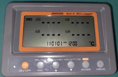 Digital 4 Channels K-type Thermometer SD Card Logger High/Low SEE PICS OPEN BOX - Image 1 of 4
