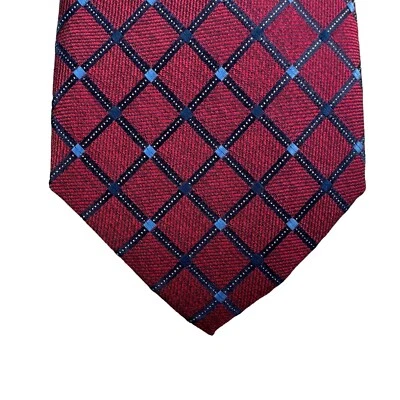 Corbata de cuello clásica con rejilla Stanton para hombre Club Room borgoña 3,25" Foto 1 de 3