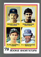 1978 Topps #707 w/ Paul Molitor Alan Trammell Rookie Shortstops RC HOF Klutts