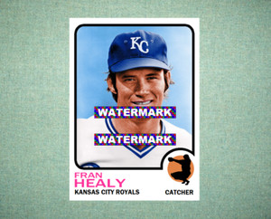 Fran Healy Kansas City Royals 1973 Style Custom Baseball Art Card