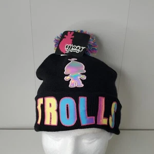 Gorro Troll Tejido Sombrero Calavera con Pom Pom Negro Multicolor NUEVO Trolls Invierno - Imagen 1 de 10