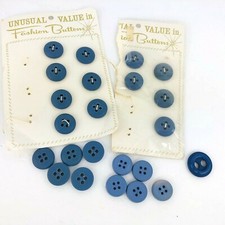  Vintage 60s Unusual Value in Fashion Button Blue Jean 4 Hole Lot  23 