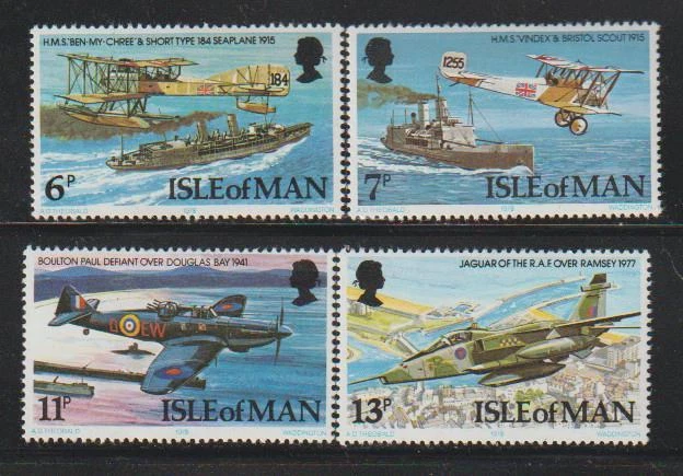 ISLE OF MAN GB STAMPS 1978 ANNIV ROYAL AIR FORCE AIRPLANES  MNH - MISC24-837 - Image 1 of 1