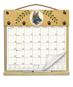 GERMAN SHEPHERD DOG CALENDAR HOLDER - REFILLABLE EVERY YEAR! - Picture 1 of 1