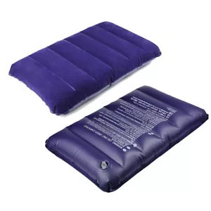 Inflatable Pillow Camping Travel Pillow Squared PVC Flocked Fabric T8U7 - Picture 1 of 8